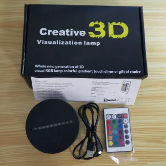 Factory Acrylic Plate Direct Sale 7/16 Colors 3D Illusion Customized RGB LED Night Lamp