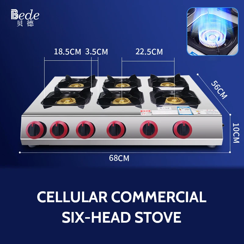 4 Burner gas stove with stainless steel top stove with household appliances kitchen cooker burner