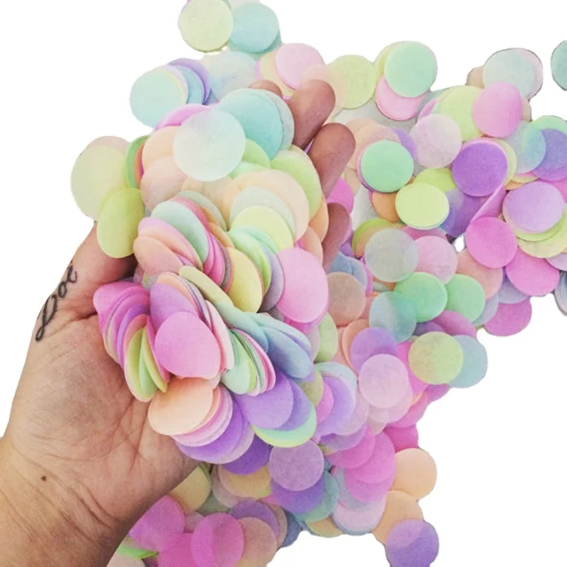 Круглые Бумажные конфетти, товары для вечеринок, пуш-поп конфетти