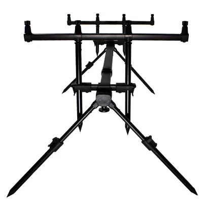 Versatile 4-Rod Carp Fishing Rod Pod with Adjustable Aluminum Alloy Frame and Transport Bag for River Use