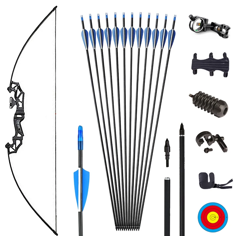 Hunting Bow With Arrow Archery Accessories Outdoor Disassembly Bow Fishing Sport Game Practice Tool Shooting Darts
