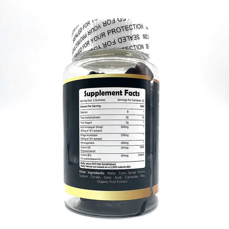 OEM Private Label 3000mg Halal Pure Sugar Free Himalayan Shilajit Gummies individual pack in Stock