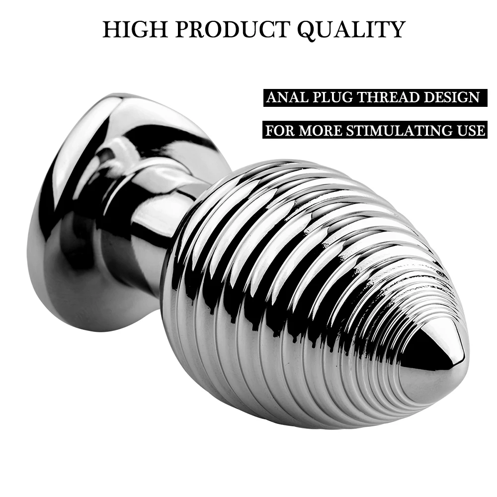 Wireless Remote Control Adult Anal Plug Vibrator Heart Base Metal Vibrating Butt Plug Sex Toys for Women and Men