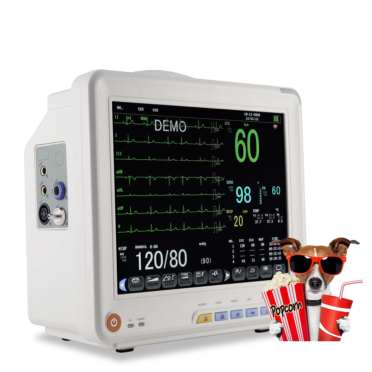 Medical Vital Signs Monitor Multi Parameter Monitor Veterinary ICU Portable 12.1 Inch Touch Screen Monitor