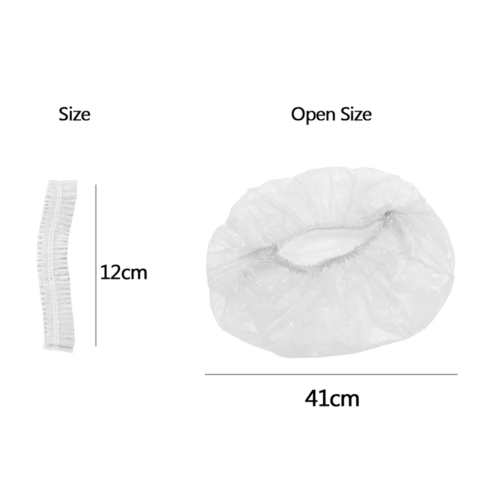 Wholesale Waterproof Salon Hair Dry Processing Cap Custom Pe Plastic Transparent Hair Cover Disposable Shower Caps