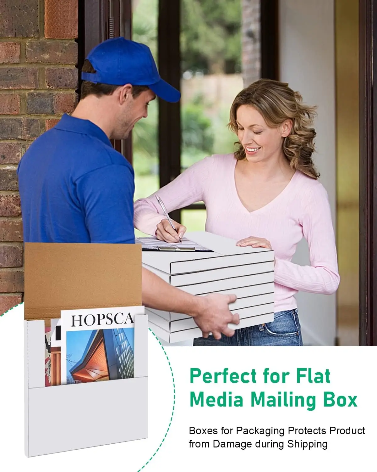 Thickened corrugated cardboard for better protection merch box for vinyl record vinyl lp record box mailer pack cardboard