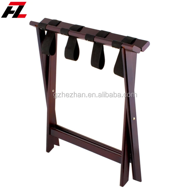 
Hotel Suitcase Storage Holder Wooden Luggage Rack Solid Wood Foldable Suitcase Stand for Hotel Room 