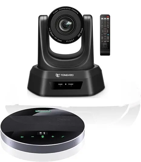 HD 4K 12X PTZ Camera USB HDM1 and Wireless BT Speakerphone Conference Video System Bundle