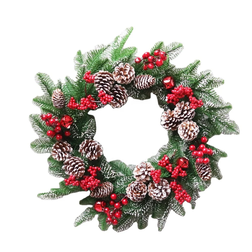 New design 50cm artificial christmas wreath indoor christmas wreaths