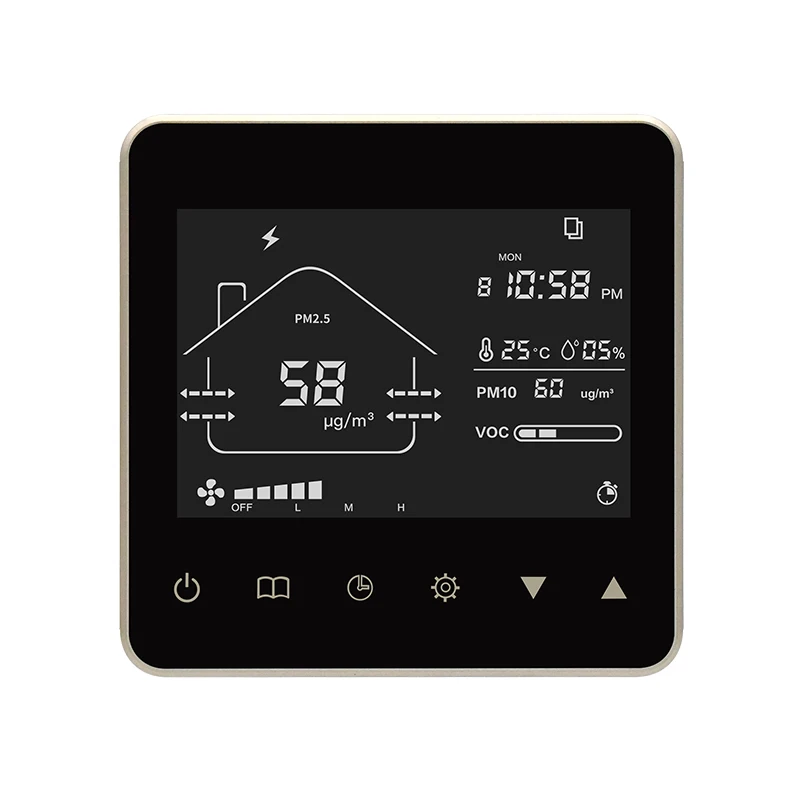 Office gas monitoring with wifi and tuya app intelligent fresh air system controller