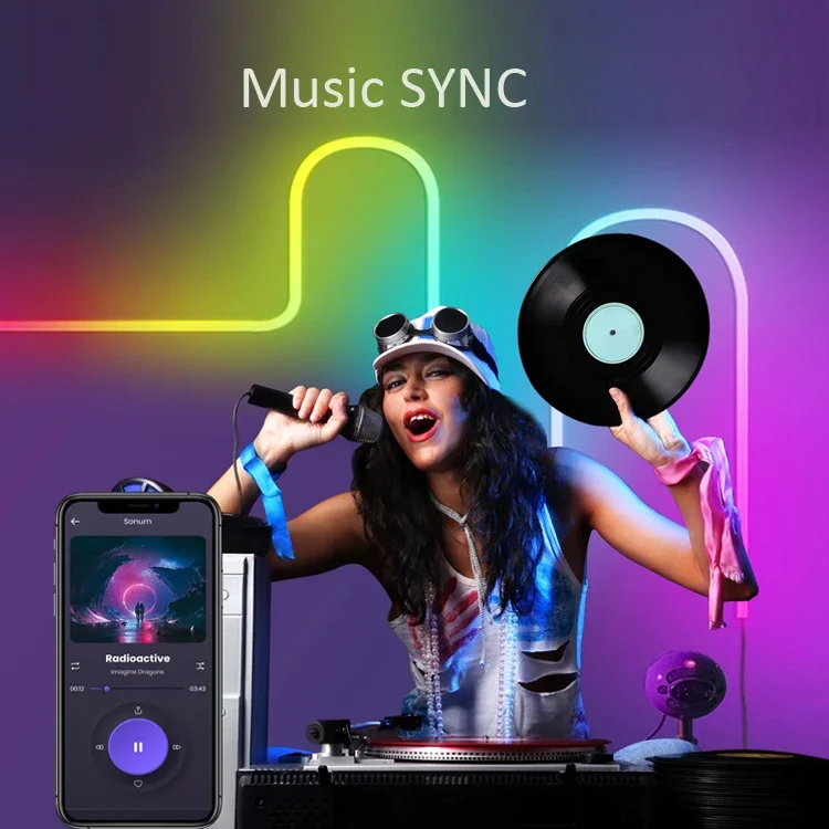 Google Alexa Smart Wifi Control LED Neon Flex Rope Strip Lights RGB Waterproof Hot Selling 16.4ft 5m IP67 Silicone 80 Magic RGB