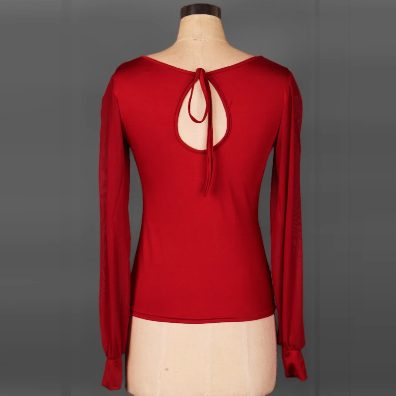 S009 National Standard Dance performance Top Mesh sleeve Ballroom dance
