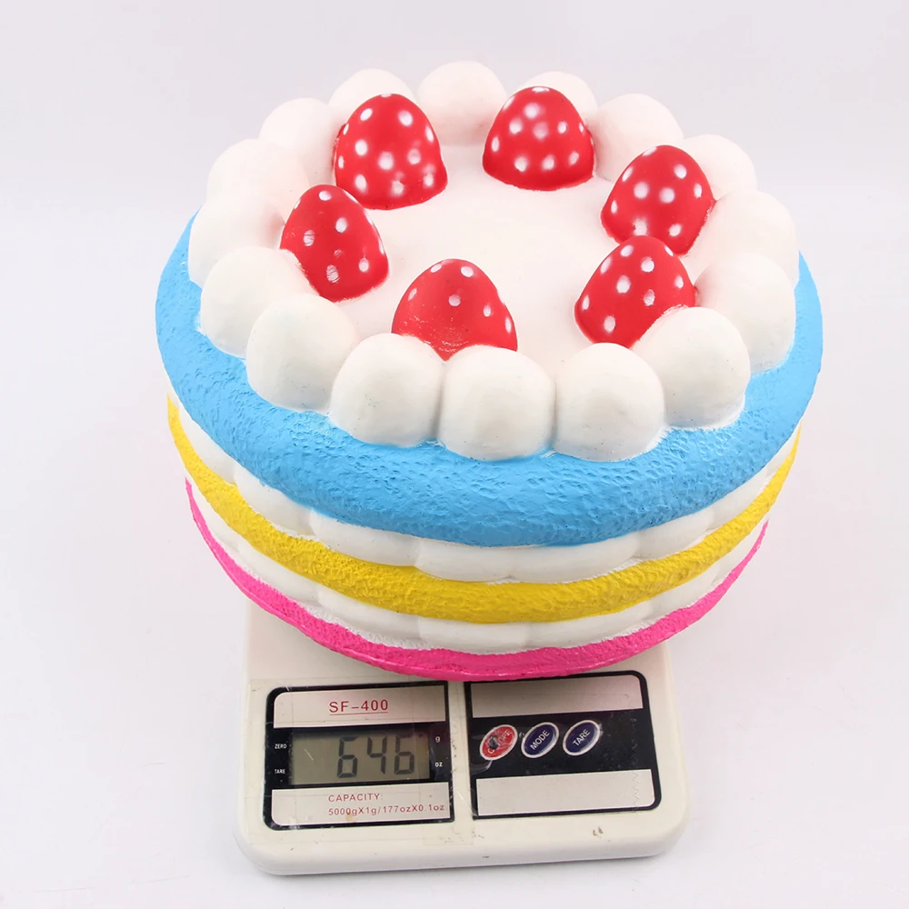 Полиуретановая пена красочная клубника торт игрушка Большой торт Squishy