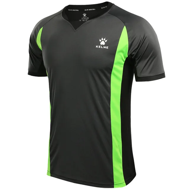 KELME New Quickly Dry Breathable Sport Gym Shirt Men Fitness Soccer Football Basketball Referee Jerseys Running T-Shirt