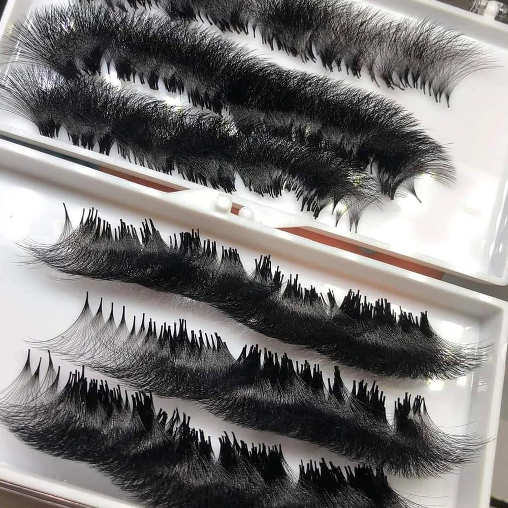 Group Premade Pre Made Loose Lash Premade Fans Black 20 Premade Fans Eyelash Loosing Fans Packaging