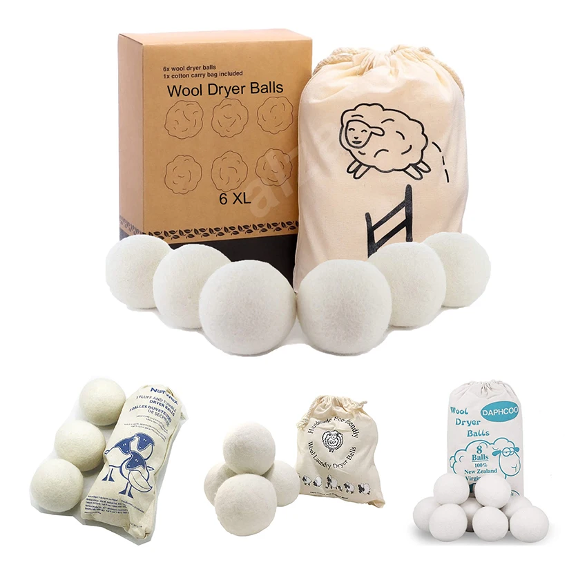 Top Seller 2025 Pack of 6 or 4 3 Pure Organic 100% New Zealand XL 7 cm 7.5 XXL 8 9 10 Wool Dryer
