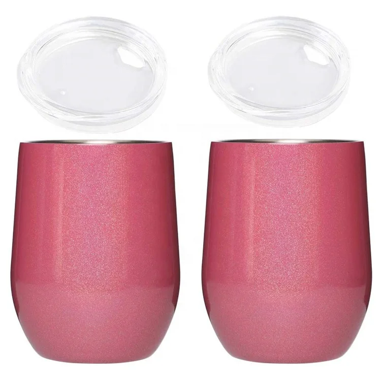 Insulated Wine Tumbler Stemless Stainless Steel Insulated Wine Glass Double Wall Durable Coffee Mug for Champaign Cocktail Beer