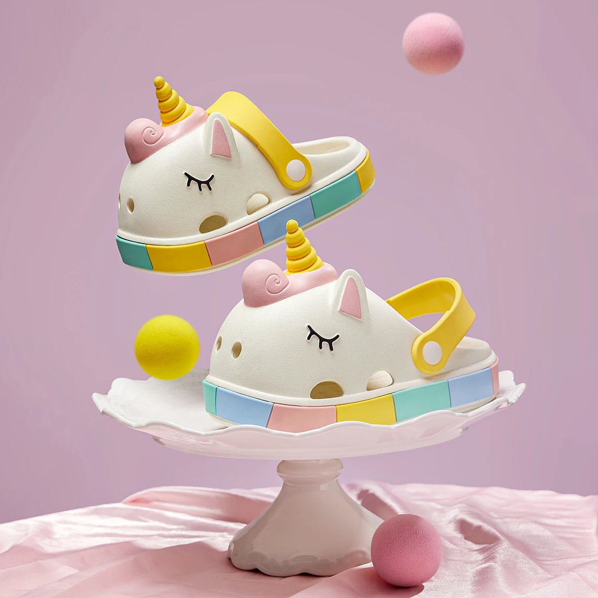 Cheerful Mario Unicorn Girl Children Slippers Summer Princess cute cartoon baby indoor non-slip kids boys clogs