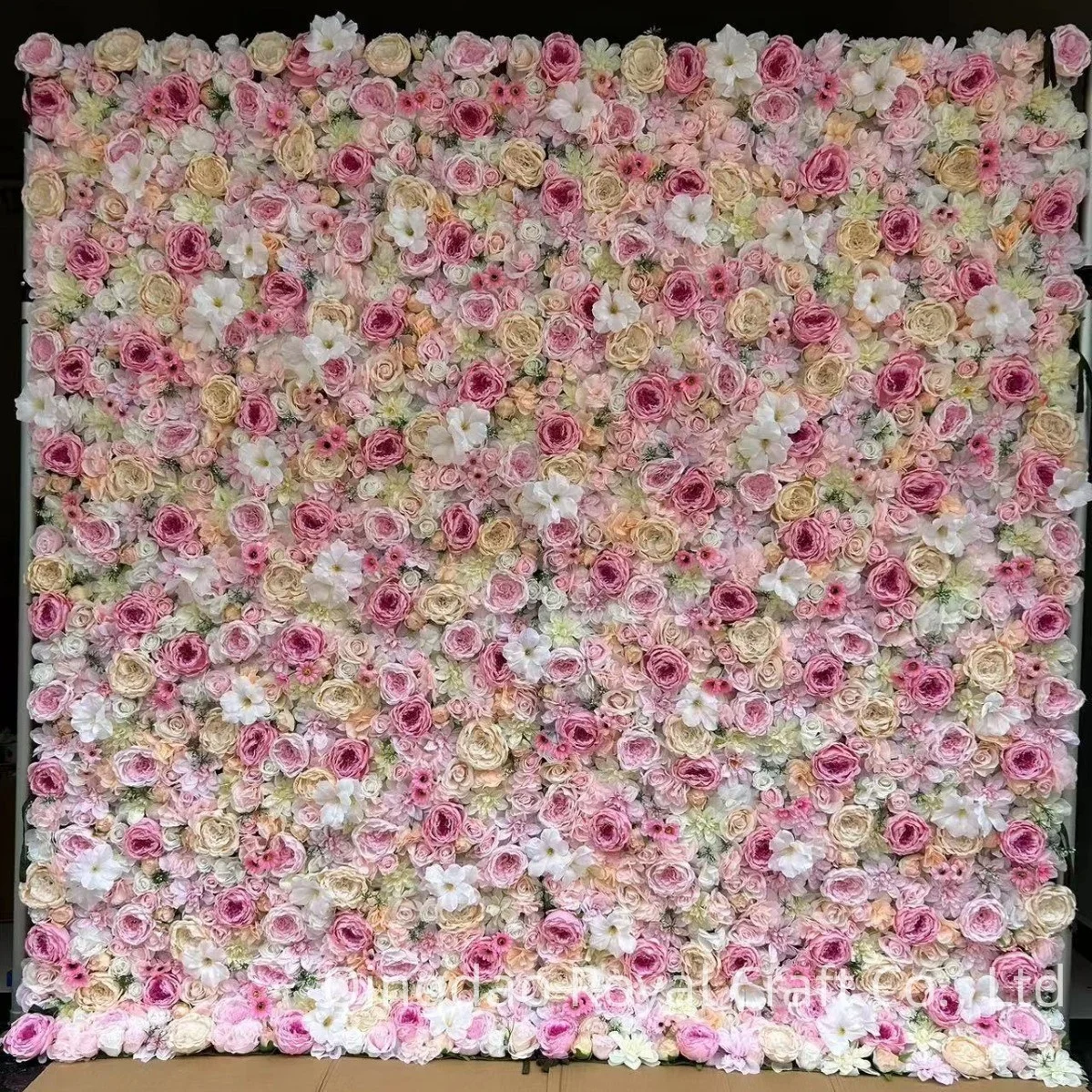 High Quality Hot Sale Birthday Decoration Fabric Back Roll Up Artificial Lilac Flowers Wall Backdrop  For Wedding