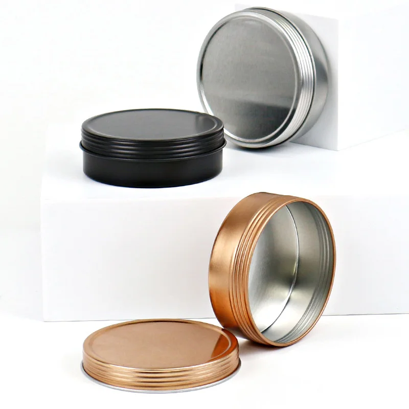 Iron Boxes Portable Empty Multicolor Candlestick Tea Candy Round Tin Cans Tinplate Scented Cream Aromatherapy Candle Can Jars