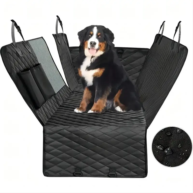 Wholesale Urpower Nylon Polyester Dog Car Seat Cover  with Mesh Window and Storage Pockets Backseat Eco-Friendly Pet Accessory