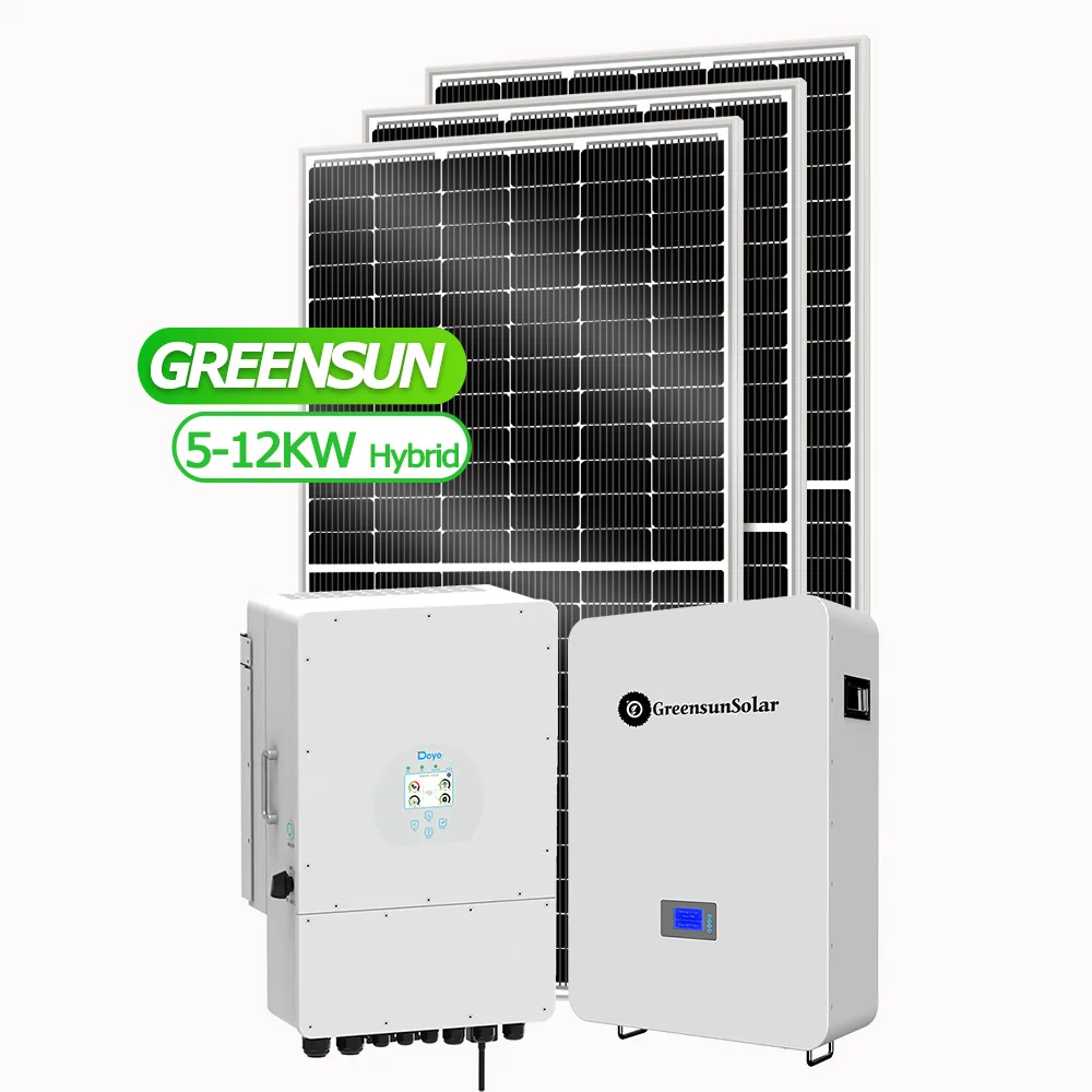 Солнечная генераторная система Greensun 10 кВт 5 12 полная гибридная для домашнего комплекта трехфазный