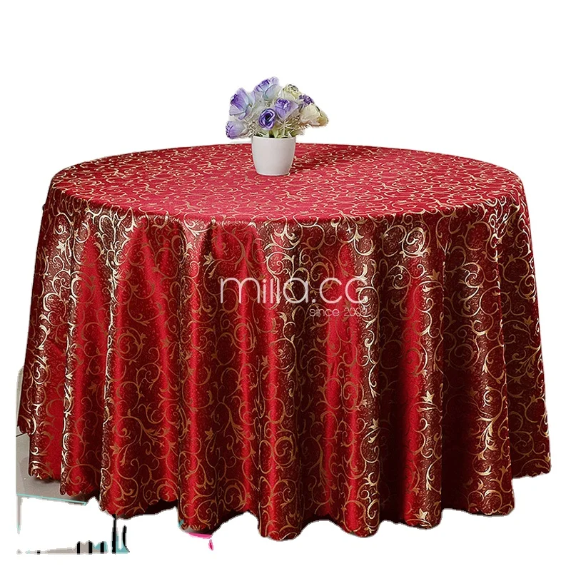 Red damask table cover Christmas table cloth