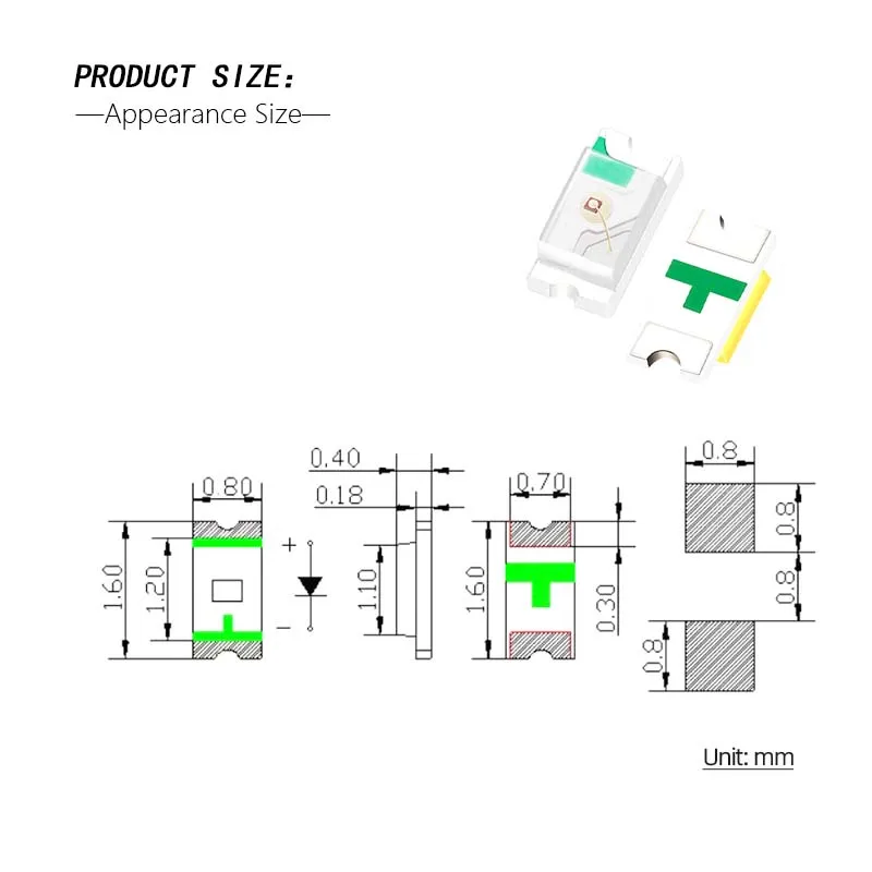 Прямая Продажа с фабрики 0603 SMD светодиодные бусины различных цветов красный оранжевый желтый зеленый синий белый