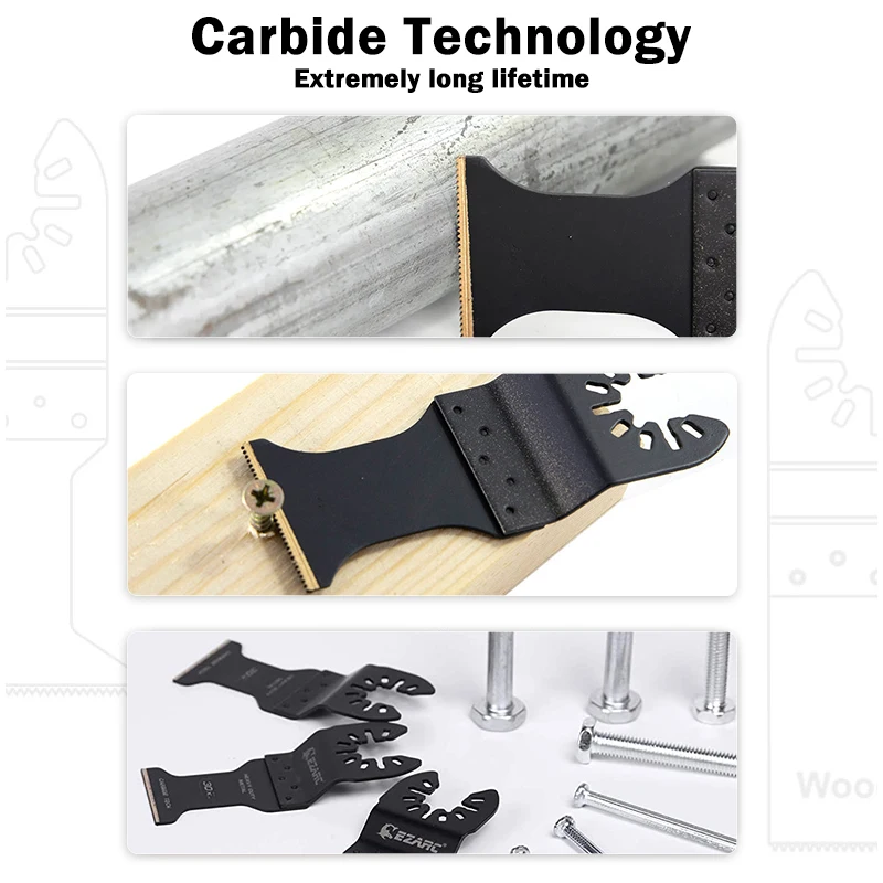 Carbide Technology Oscillating Saw Blades Multi Tool Blades for Hard Material Hardened Metal Nails Bolts and Screws