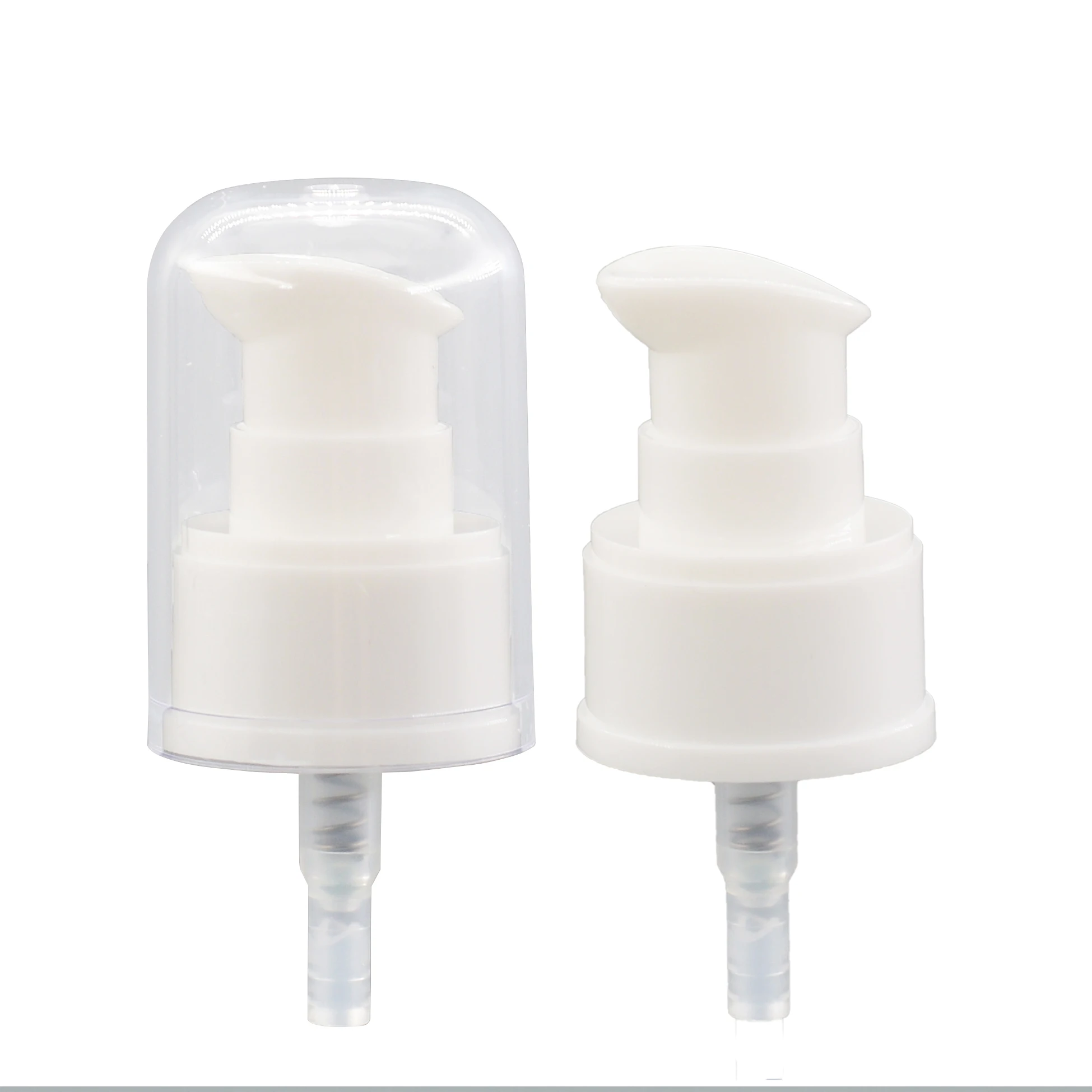 wholesale  OEM Colorful Cosmetic AS or PP Full Cover Plastic white smooth serum cream lotion 24/410 Treatment pump for bottles