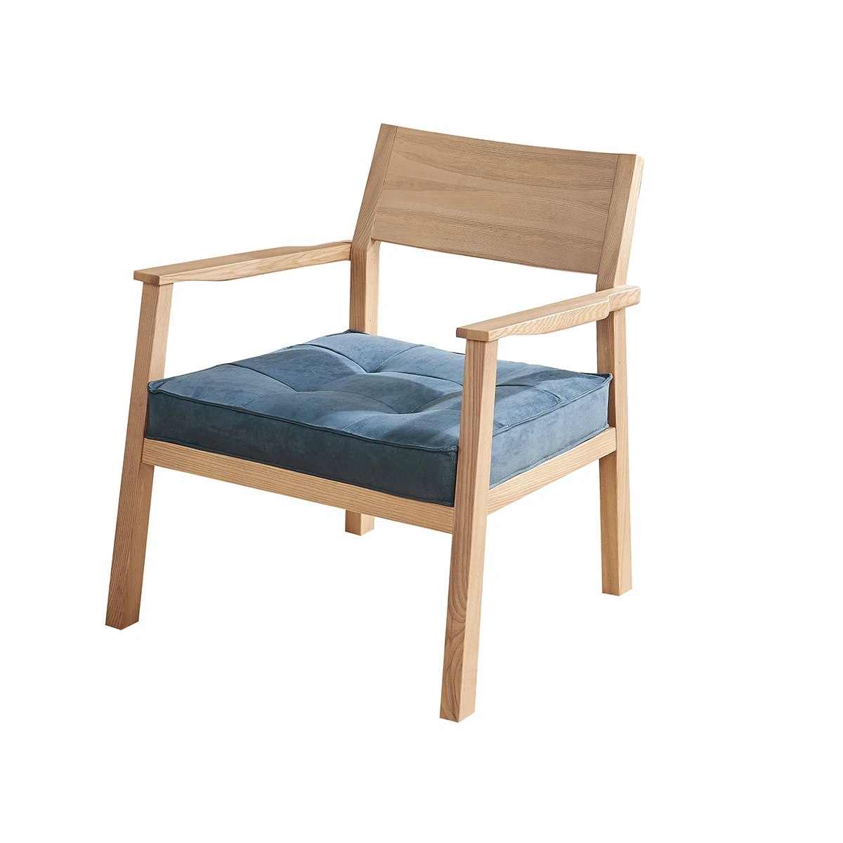 Wooden Chair Accent Armchair with Cushions Modern & Contemporary Lounge Chair for Patio Living Room Study Garden Outdoors