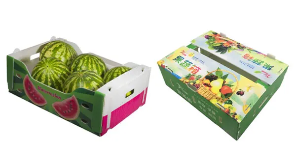 2024  Eco-Friendly Custom Designs Logo  FRUIT or vegetable Packaging Corrugated BoxSupplies Factory plastic collapsible foldable