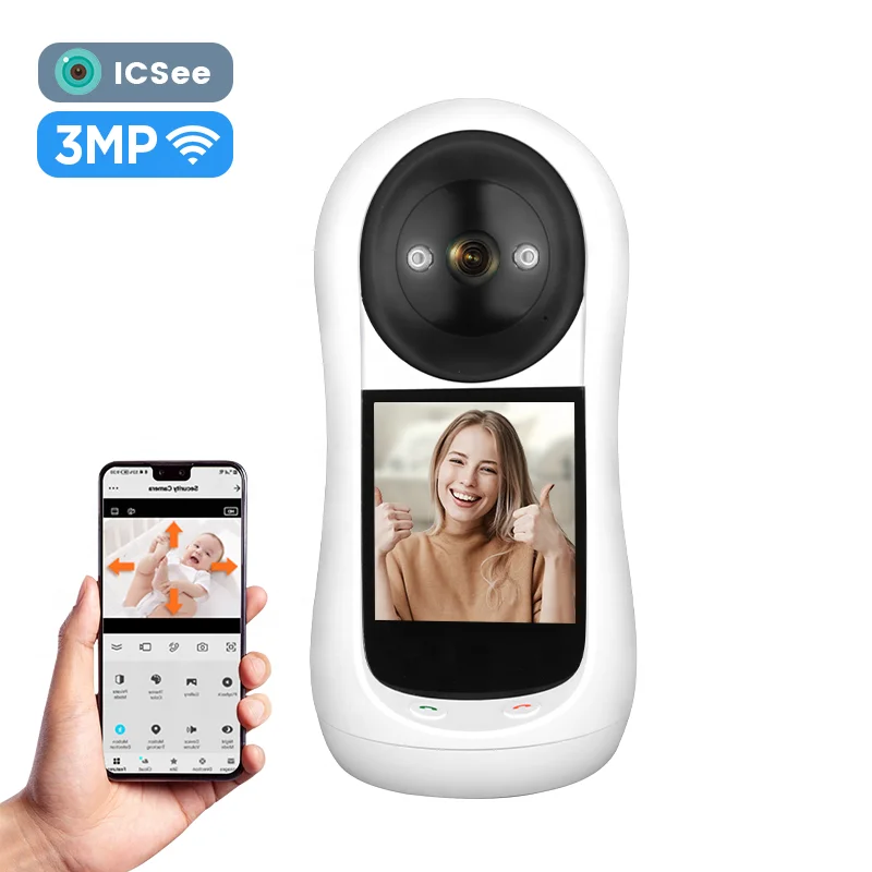 Фабричная Беспроводная детская камера с двусторонним аудио автоматическим отслеживанием 3MP монитор для детского телефона IP-камера видеонаблюдения детский