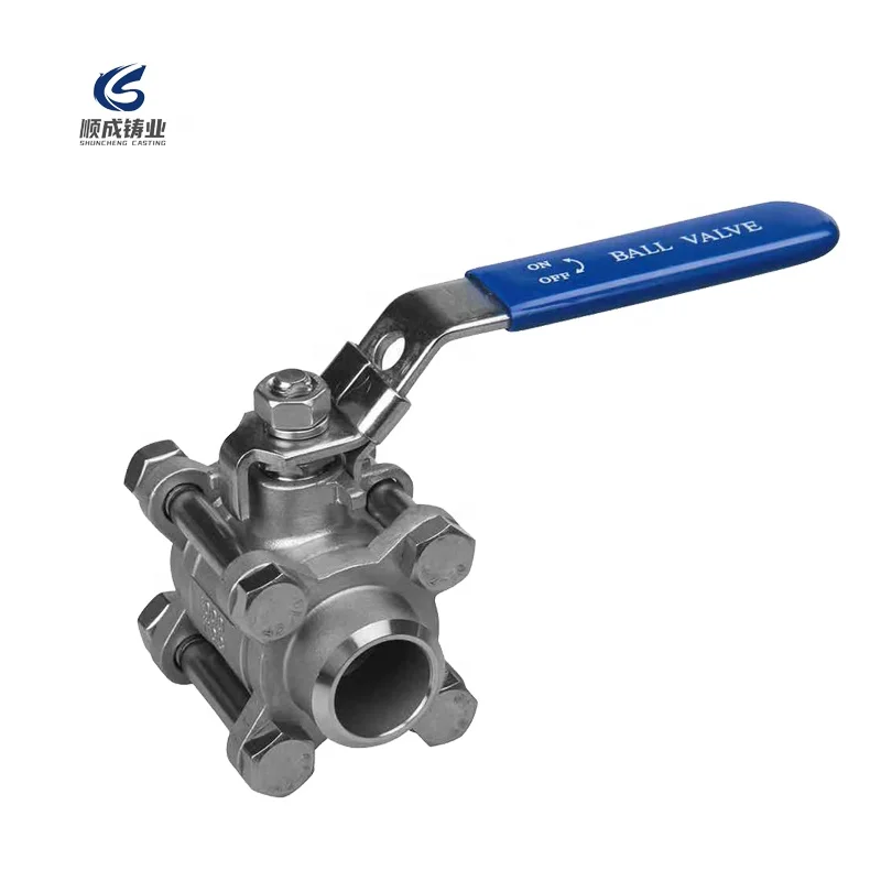 stainless steel ball valve Stainless Steel SS316 or SS304 1000psi 3 Pieces Casting ball valve