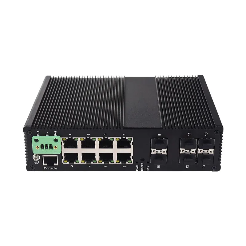 10 GbE 2-optical + Gigabit 4-optical Managed Industrial Grade Fiber Optic Switch