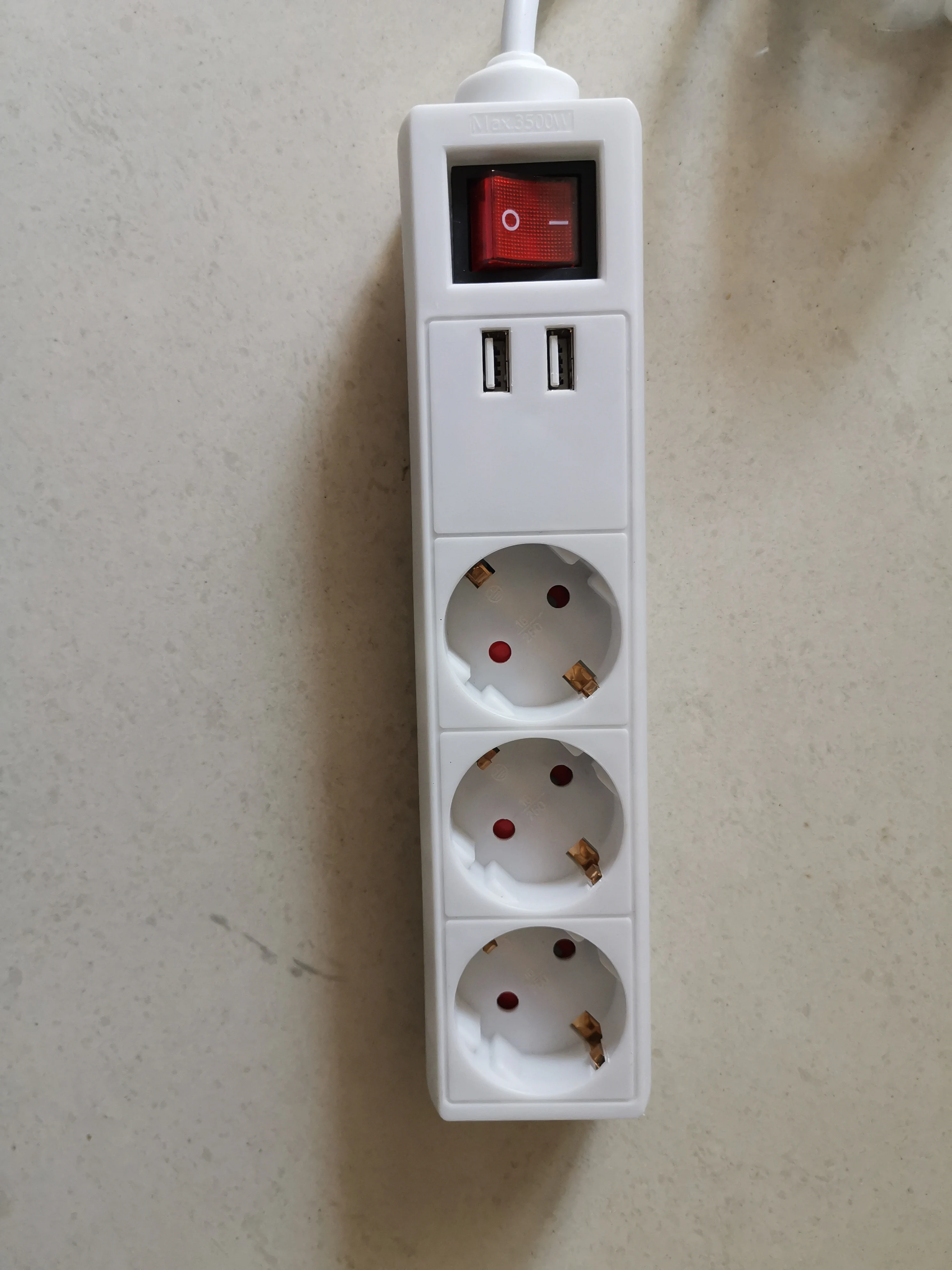 euro type plug with socket and usb/strip power supply