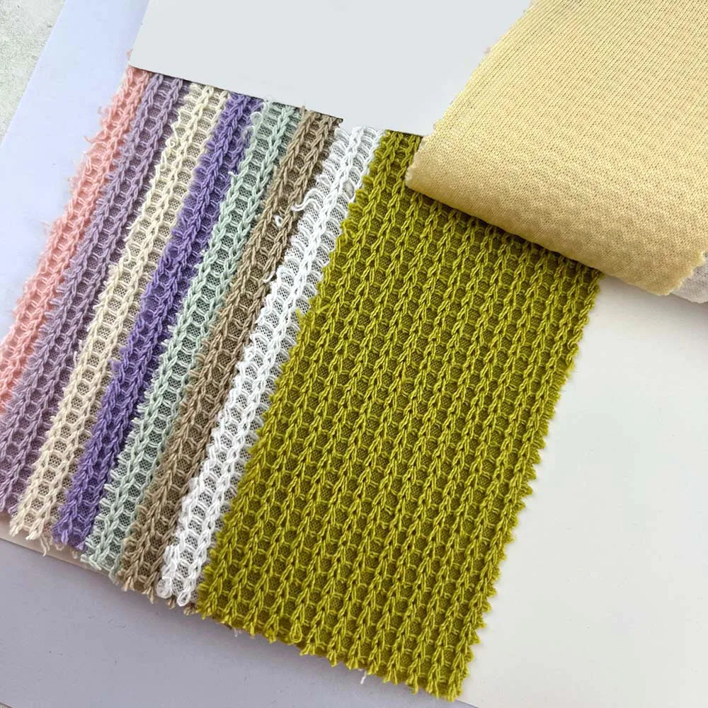 Textile Manufacturer 220g French ribbed sweater fabric 100 polyester fabric textile raw material for clothing