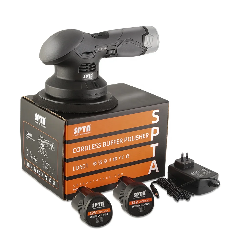 Новинка, беспроводной полировальный аппарат SPTA, 6 дюймов, 12 В, бесщеточный портативный Электрический аппарат для полировки воском автомобиля