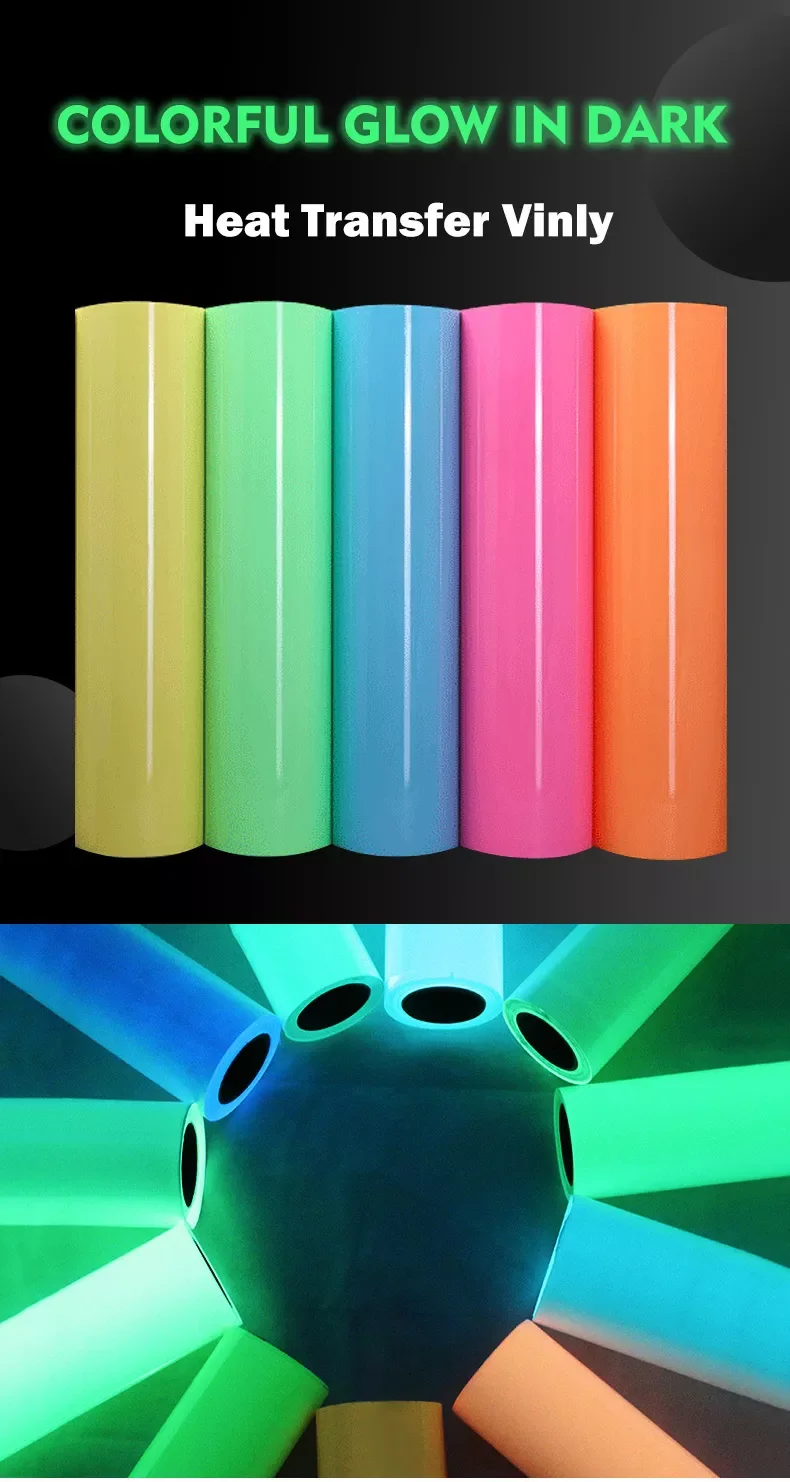 glow in the dark custom color photoluminescent luminous sign vinyl heat transfer film vinyl tape