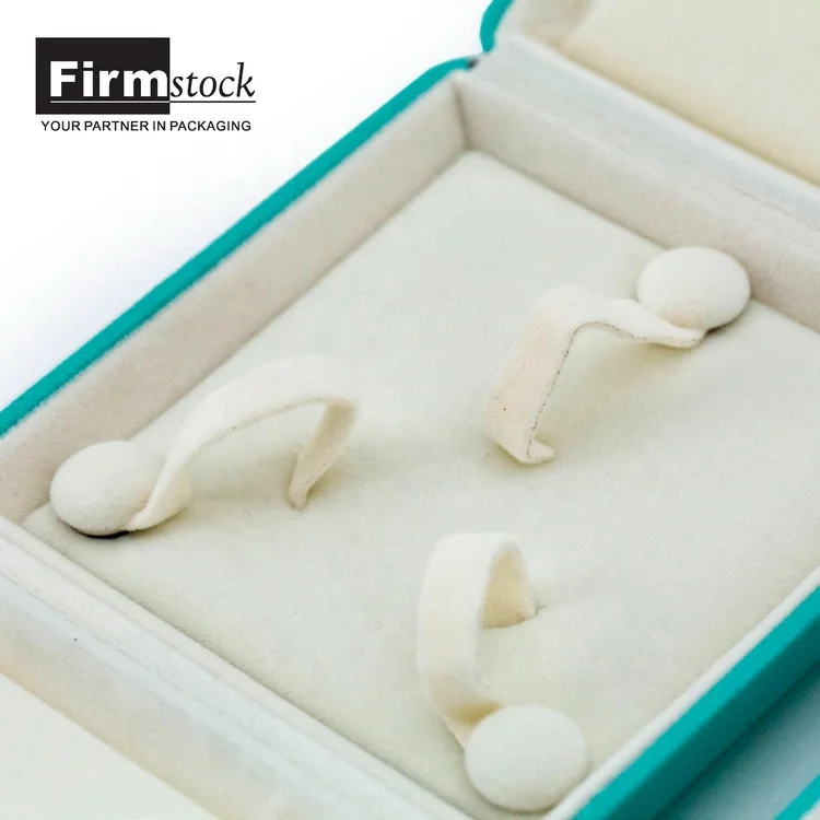 
Custom Luxury Plastic with button and green velvet mini size Jewelry Packaging box for jewelry 