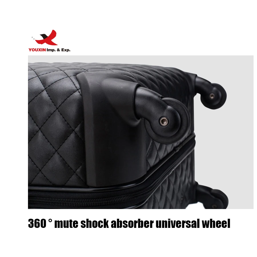 Wholesale Luxury designer custom logo print trolley pu leather travelling bags sets travel suitcases luggage