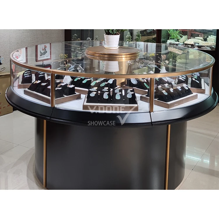high end jewelry showcase round glass jewelry cabinet display counter for store display case jewellery shop interior design