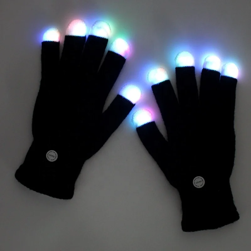 
Cowinner LED Gloves Finger Light Up Glow Rave Glove Flashing Christmas Xmas Gift Halloween Costume Party Favors 