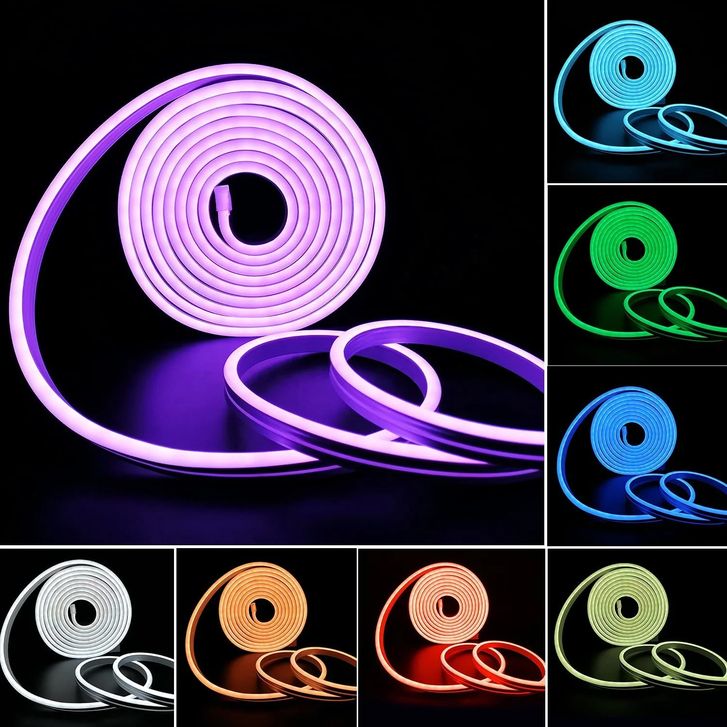LED Neon Lights 12V Warm White Dimmable LED Strip Lights 5m Waterproof LED Neon Flex  Silicone 3000K Neon LED Strip for Indoor O