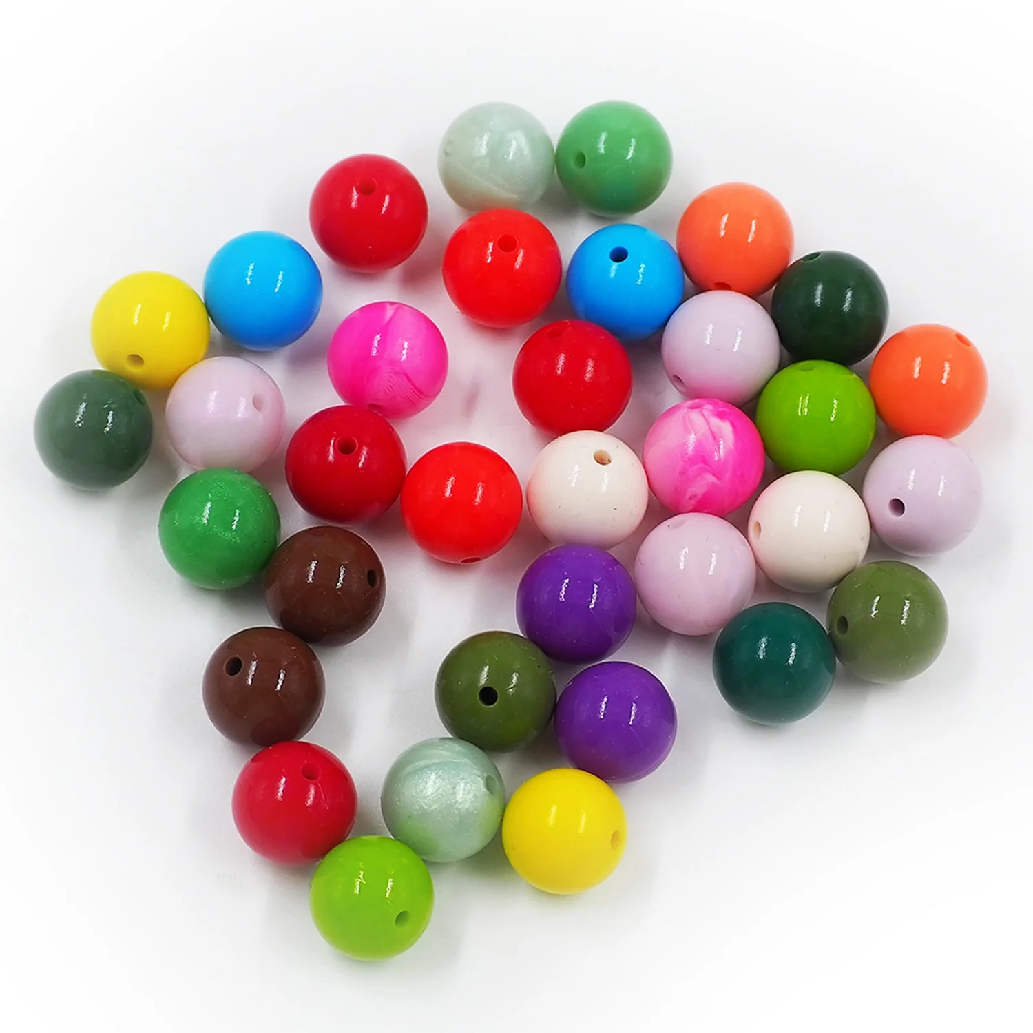Wholesale DIY Bracelet Necklace Earring Jewelry Making Round Rubber Loose Spacer Bead 15 mm Glossy Silicone Beads