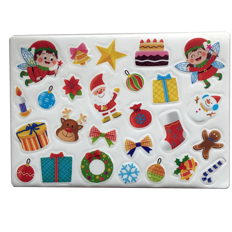 Hot Sell toy book gift puffy silicone rubber TPE reusable washable sticker