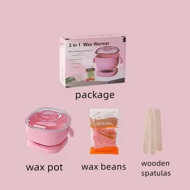 2024 Hot Selling Foldable Silicone Hair Removal Heated Wax Pot Set Wax Beans For Beauty Salon