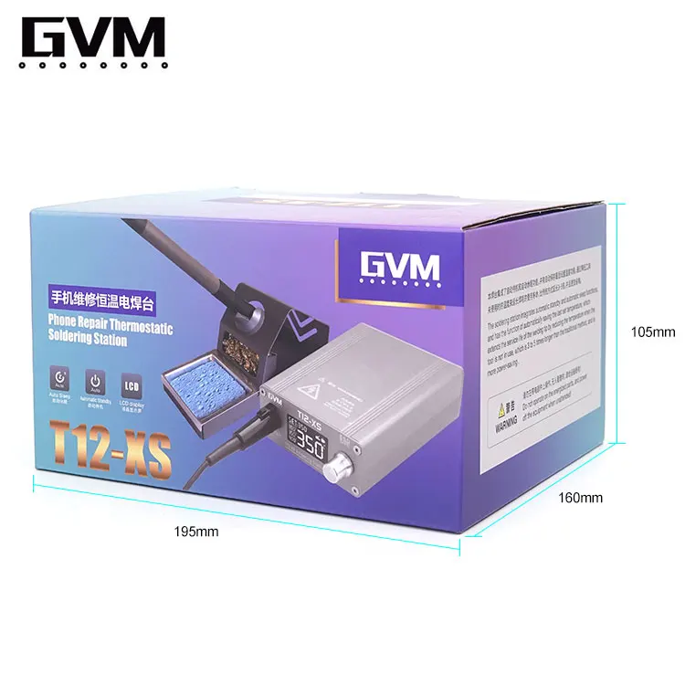 GVM T12-XS Mobile Phone Repair Constant Temperature Welding Station BGA IC Rework platform