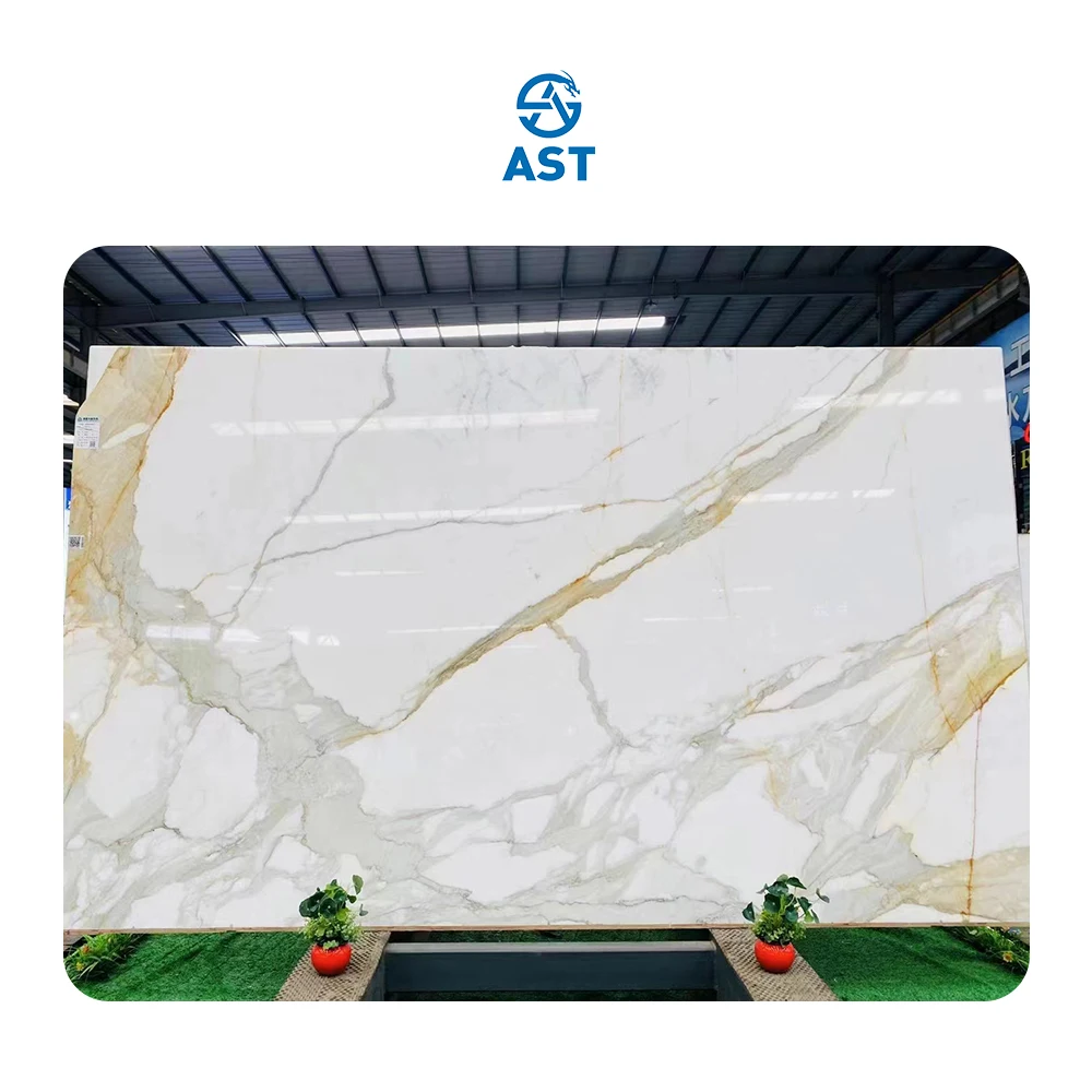 AST OEM/ODM Natural Stone Direct Factory Supply Calacatta Gold Marble Slab Natural Stone for Office and Building Application