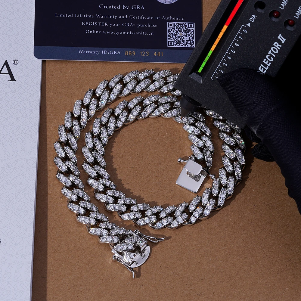Wholesale Custom Chunky Cz Cuban Bracelet Ice Out Link Chain Hip Hop Men 18k Gold Plated Silver Diamond Cuban Link Necklace